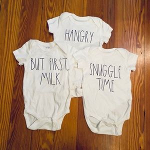 NWOT Rae Dunn onesies- set of 3